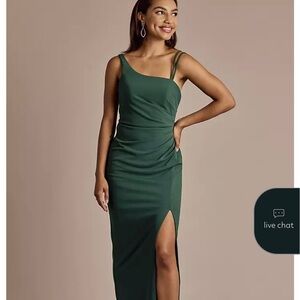 David’s Bridal Elegant Green Sleeveless Dress